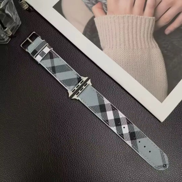 Leather Plaid Apple Watch Band 38/40/41/42/44 - Picture 8 of 16